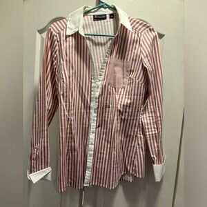 Pink pinstripe button up shirt